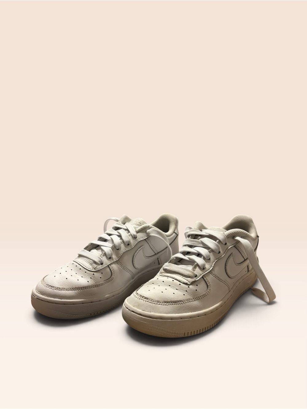 Nike Air Force 1 Low White Leather Size 5Y